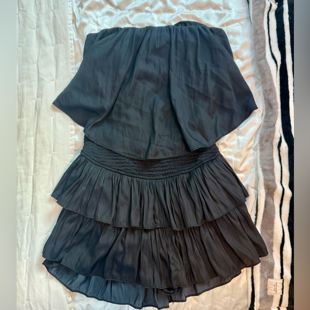 Black strapless romper